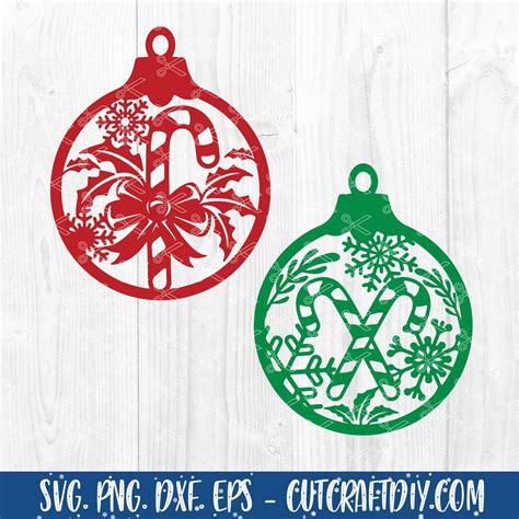 Christmas Ornaments SVG, PNG, Cut Files, Christmas Decorations SVG