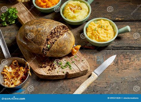 Traditional Haggis Meal for Robert Burns Supper Stock Photo - Image of ...