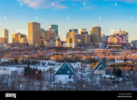 The Edmonton skyline in winter, Edmonton, Alberta, Canada Stock Photo - Alamy