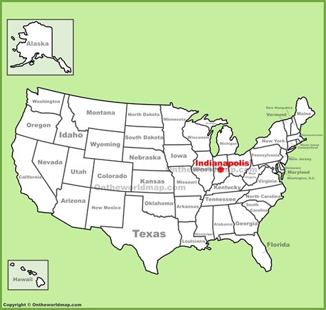 Indianapolis location on the U.S. Map - Ontheworldmap.com