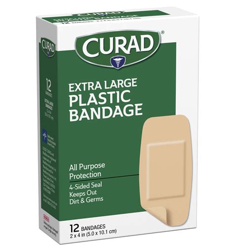 Plastic Extra Large Bandages, 2" x 4", 12 count | Curad Bandages Official Site