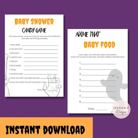 Halloween Baby Shower Games Halloween Party Games Baby - Etsy