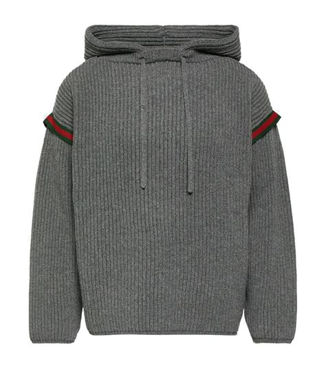 Gucci Web Stripe wool and cashmere hoodie Gucci