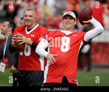 Joe Montana with Steve Young of the San Francisco 49rs during a game at ...