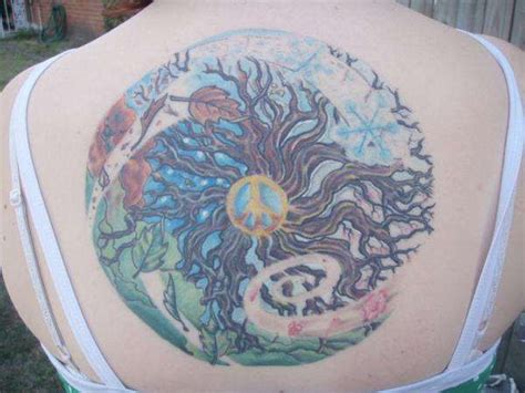 peace tree, four seasons tattoo | Tattoos, Tree tattoo, Watercolor ...