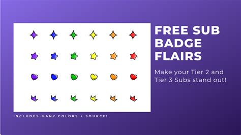 Fatsack's Freebies 03 - FREE Twitch Sub Badge Flairs | Badge, Twitch, Freebie