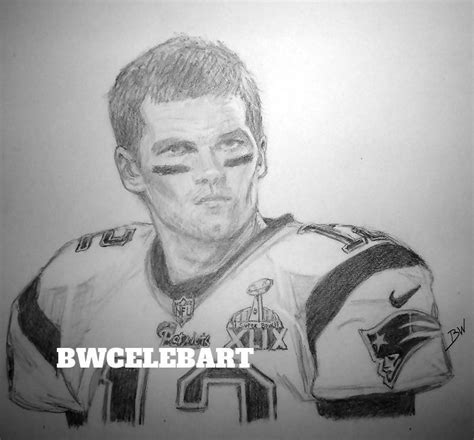 TOM BRADY GRAPHITE ORIGINAL PENCIL DRAWING NEW ENGLAND PATRIOTS ...