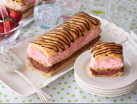 Neapolitan Ice Cream Napoleon - Puff Pastry