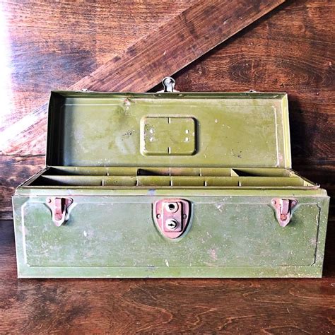 Vintage Metal Tool Box, Green Climax Toolbox From the 1950's, Industrial Storage and Decor, Made ...