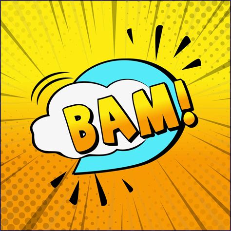 Comic lettering BAM on white background - Vector 5597677 Vector Art at Vecteezy