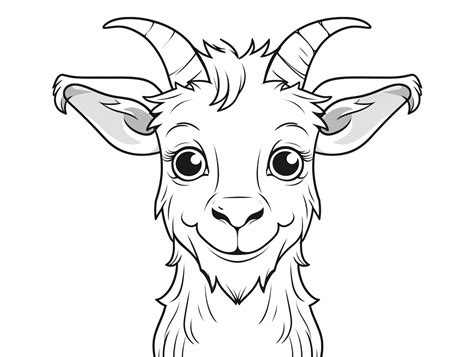 Happy Goat Coloring Page - Coloring Page