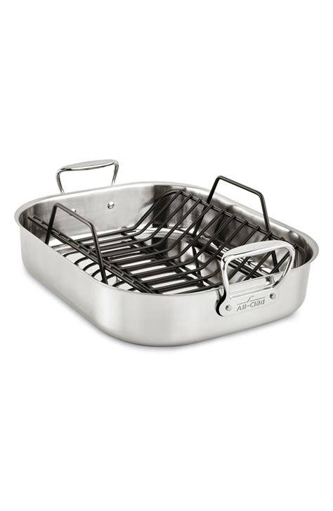 All-Clad Large Stainless Steel Roasting Pan & Roaster Rack | Nordstrom