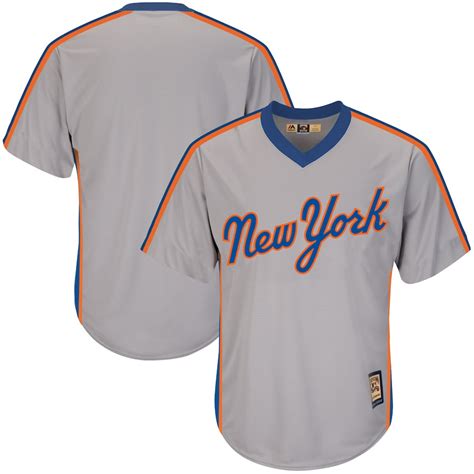 New York Mets Majestic Road Cooperstown Cool Base Replica Team Jersey ...