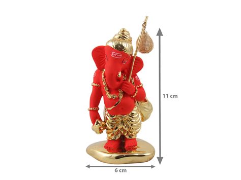 - GOLDGIFTIDEAS Gold Plated Vaman Swaroop Ganesha Idol for Pooja Room (Sindoor), Divine Ganpati ...