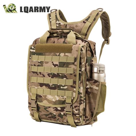 LQARMY Military Tactical Laptop Backpack Waterproof Multi function ...