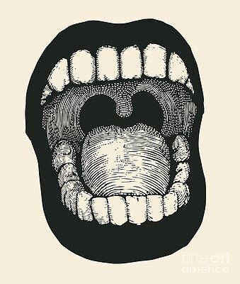 Horror Wall Art - Digital Art - Screaming Mouth. Drawing Style. Vector by Jumpingsack in 2020 ...