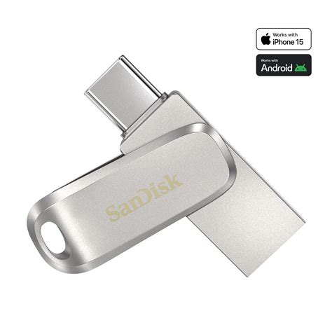 32GB Silver SanDisk Ultra Dual Drive Luxe USB Type-C™ Flash Drive ...