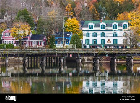 Canada, Quebec, North Hatley. Village view Stock Photo - Alamy