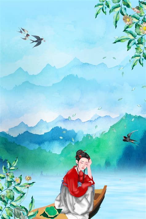 Ching Ming Festival Watercolor Cartoon Chinese Style Girl Poster Background Wallpaper Image For ...