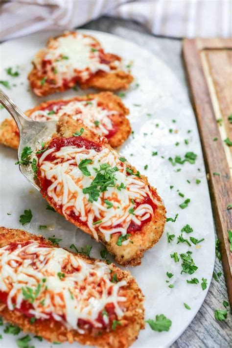 Air Fryer Keto Chicken Parmesan #keto #chickenparm #airfryer Healthy High Protein Meals, High ...