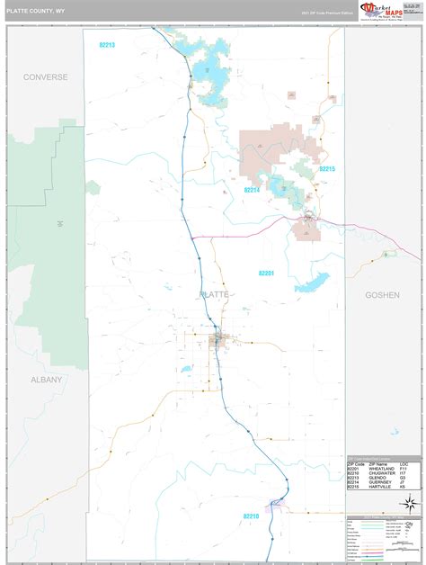 Platte County, WY Wall Map Premium Style by MarketMAPS - MapSales.com