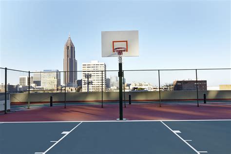 Beautiful Rooftop Basketball Court Wallpaper