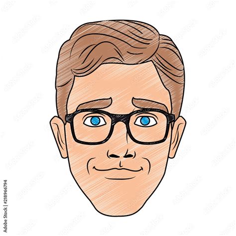 Man face with glasses pop art cartoon vector illustration graphic design Stock Vector | Adobe Stock