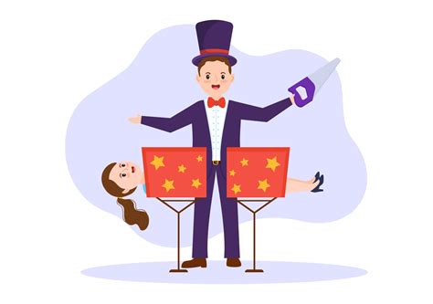 Magician Illusionist Conjuring Tricks and Waving a Magic Wand above his Mysterious Hat on a ...