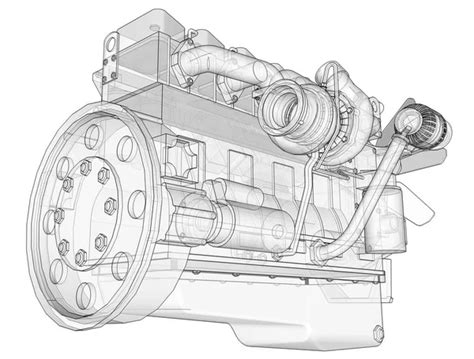 Diesel engine drawing Stock Photos, Royalty Free Diesel engine drawing Images | Depositphotos