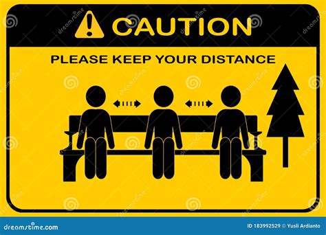 Keep Distance, Advice for Social Distancing,clip Art Sitting on a Park Chair Stock Vector ...