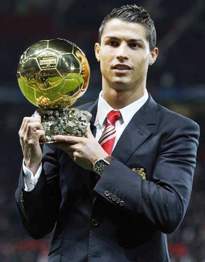 Ronaldo gets Ballon D'Or trophy Photogallery - Times of India