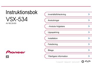 Pioneer VSX-534 AV Receiver Instruction manual | Manualzz