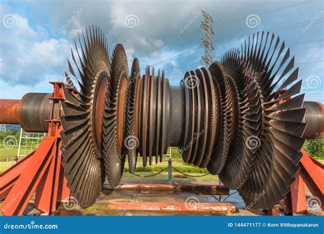 Large Turbine Blades Used Steam Boiler in Coal Power Plant Stock Image - Image of landscape ...