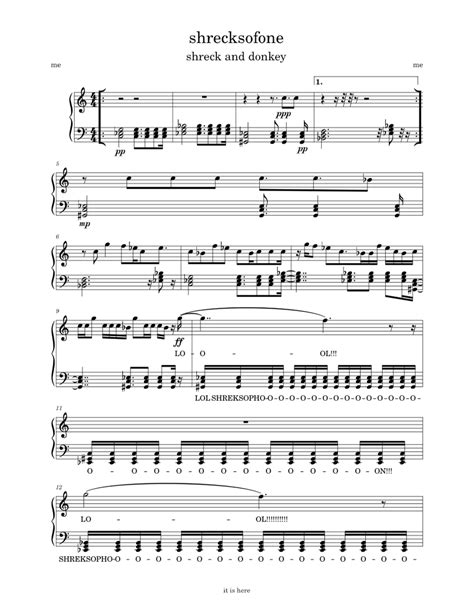 Shreksophone – Shrek and Donkey shrecksofone Sheet music for Piano (Solo) | Musescore.com