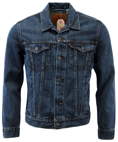 LEVI'S® Retro Indie 70s Mens Denim Trucker Jacket in Dark Blue