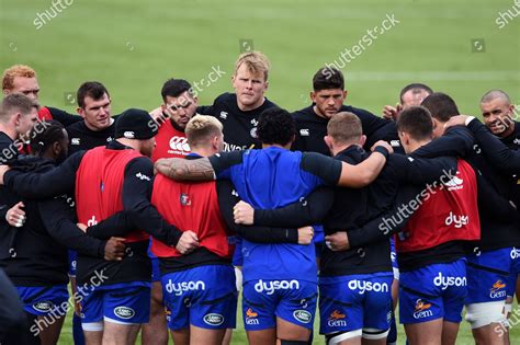 Bath Rugby Team Huddle Together During Editorial Stock Photo - Stock ...