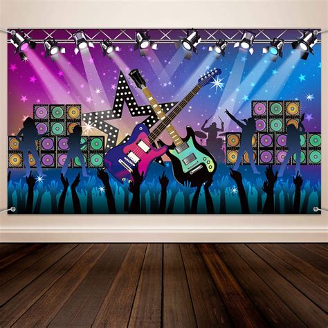 Buy Karaoke Party Decorations Supplies, Large Fabric Rock Star Vacation ...