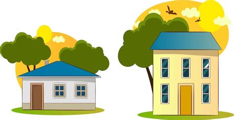 Premium Vector | Two house