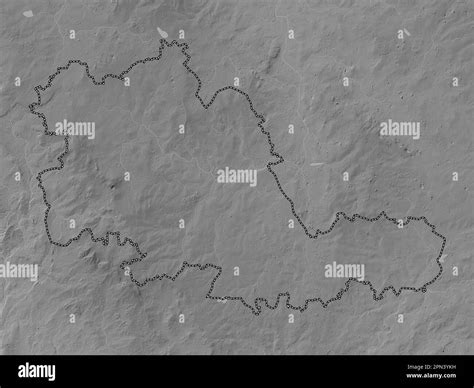 West Midlands Combined Authority, region of England - Great Britain. Grayscale elevation map ...