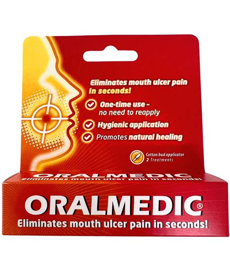 Buy OralmedicMouth Ulcer and Canker Sore , Instant Pain - 2 Swabs ...