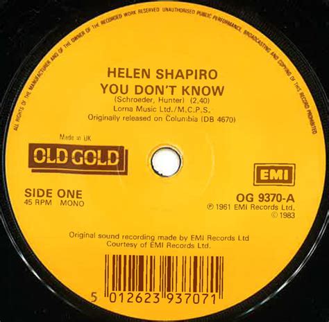 Helen Shapiro - You Don't Know (Vinyl) | Discogs