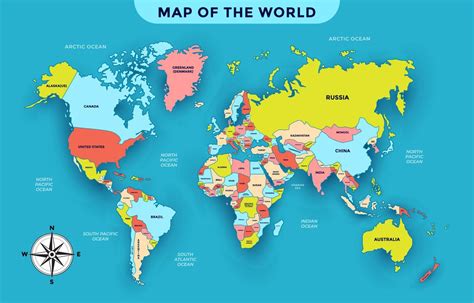 Map Of World With Country Name - Reena Catriona