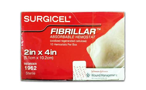 1963 - Ethicon SURGICEL® FIBRILLAR™ Hemostat 4 in x 4 in