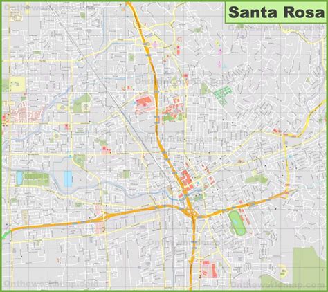 Large detailed map of Santa Rosa - Ontheworldmap.com