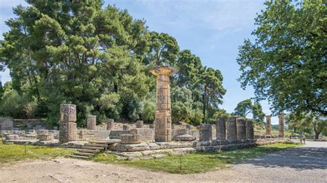 Ruins at Olympia stock image. Image of heritage, background - 173036399