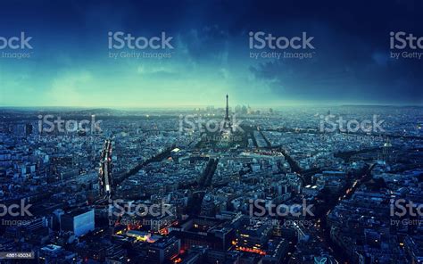 Paris Skyline At Sunset France Stock Photo - Download Image Now - Paris - France, Night, Eiffel ...