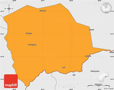 Political Simple Map of FOURIESBURG, single color outside, borders and labels