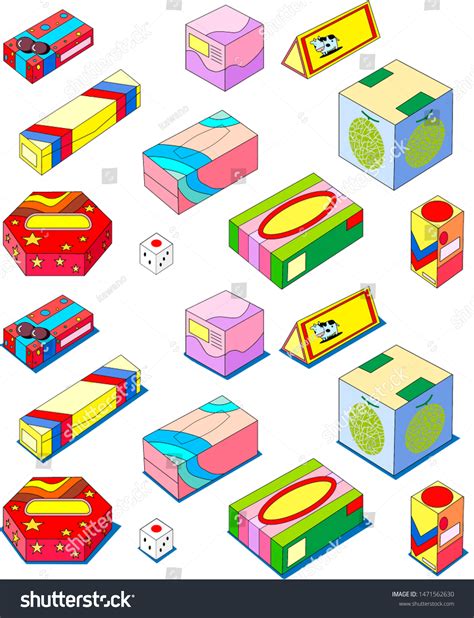 Illustration Collection Various Box Shapes Stock Illustration ...