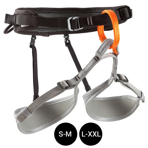 CLIMBING AND MOUNTAINEERING HARNESS - ROCK BLACK GREY