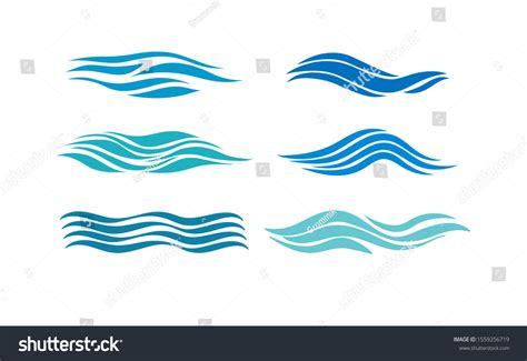 Wave Set Images Wave Design Flat Stock Vector (Royalty Free) 1559256719 | Shutterstock